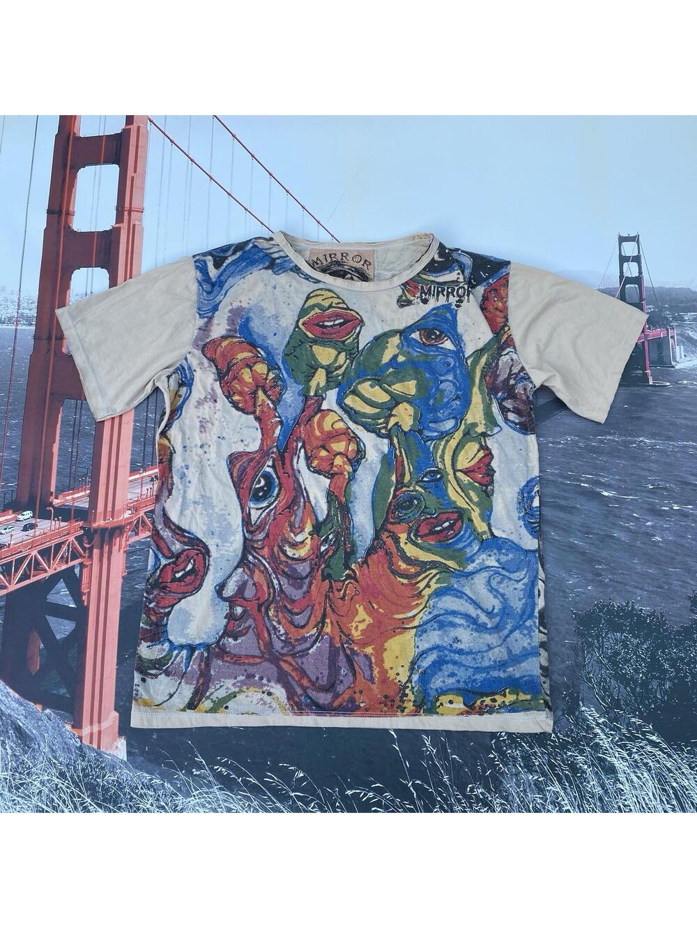 Mirror Brand Mushroom Melting Magic Graphic T-Shirt Size Large AOV Mens Tee L